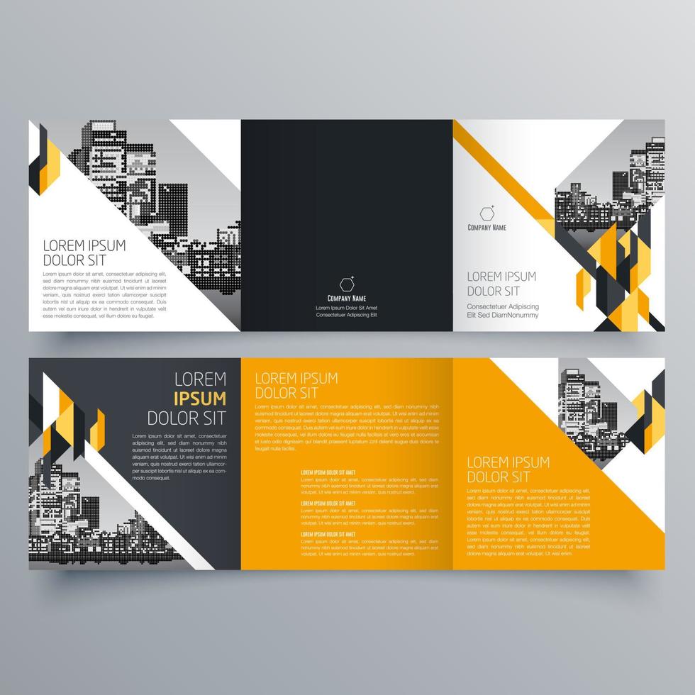 gevouwen brochure sjabloon minimalistisch geometrisch ontwerp voor corporate en business. creatief concept brochure vector sjabloon.