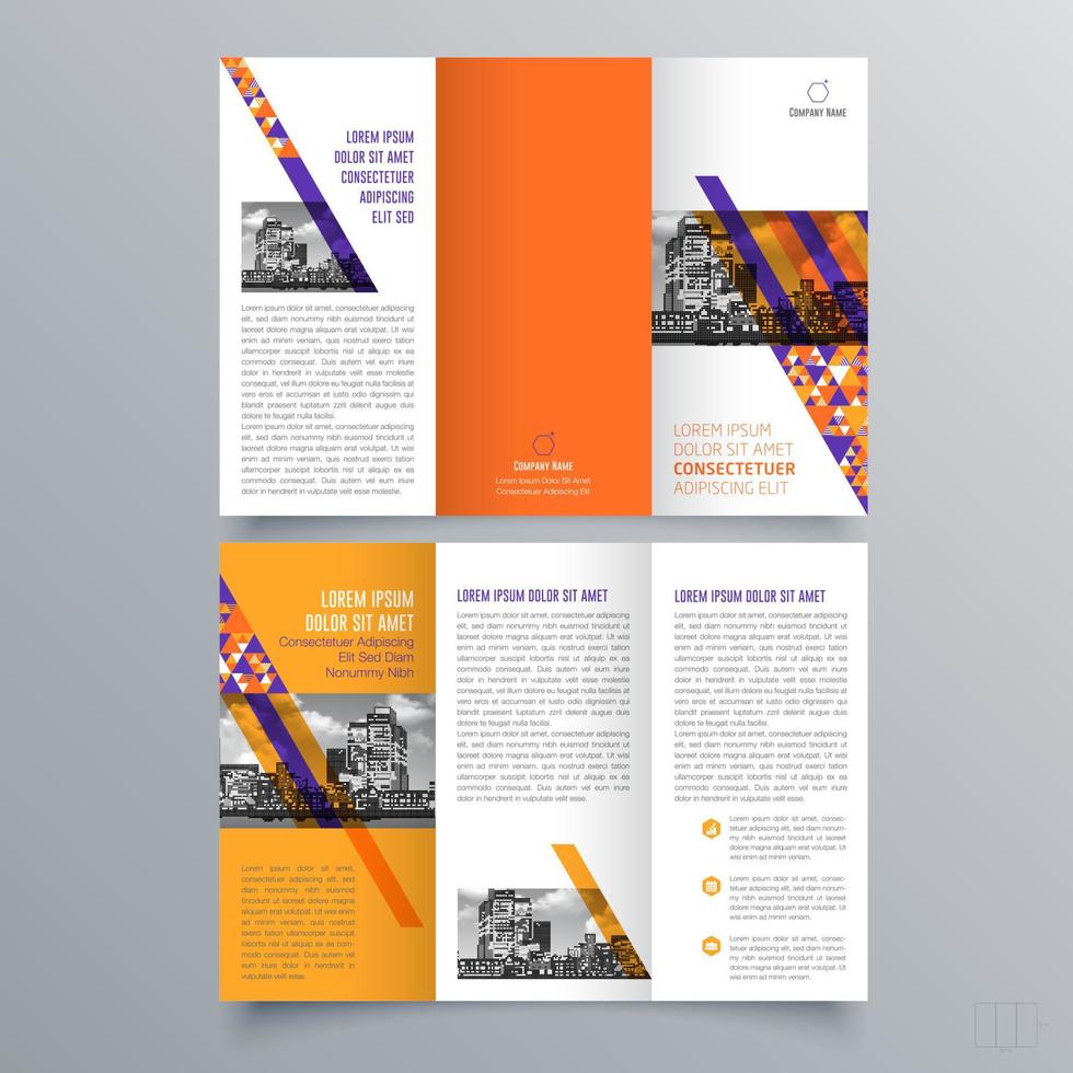 gevouwen brochure sjabloon minimalistisch geometrisch ontwerp voor corporate en business. creatief concept brochure vector sjabloon.