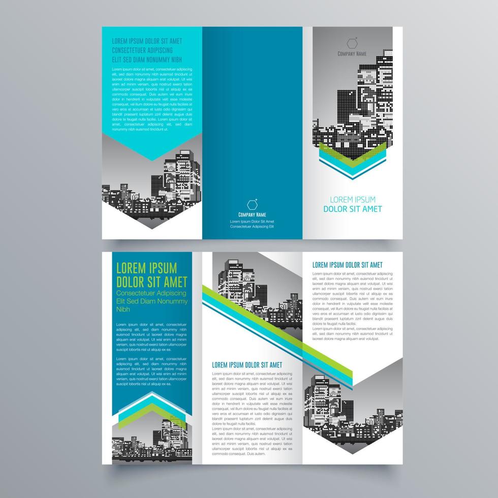 gevouwen brochure sjabloon minimalistisch geometrisch ontwerp voor corporate en business. creatief concept brochure vector sjabloon.