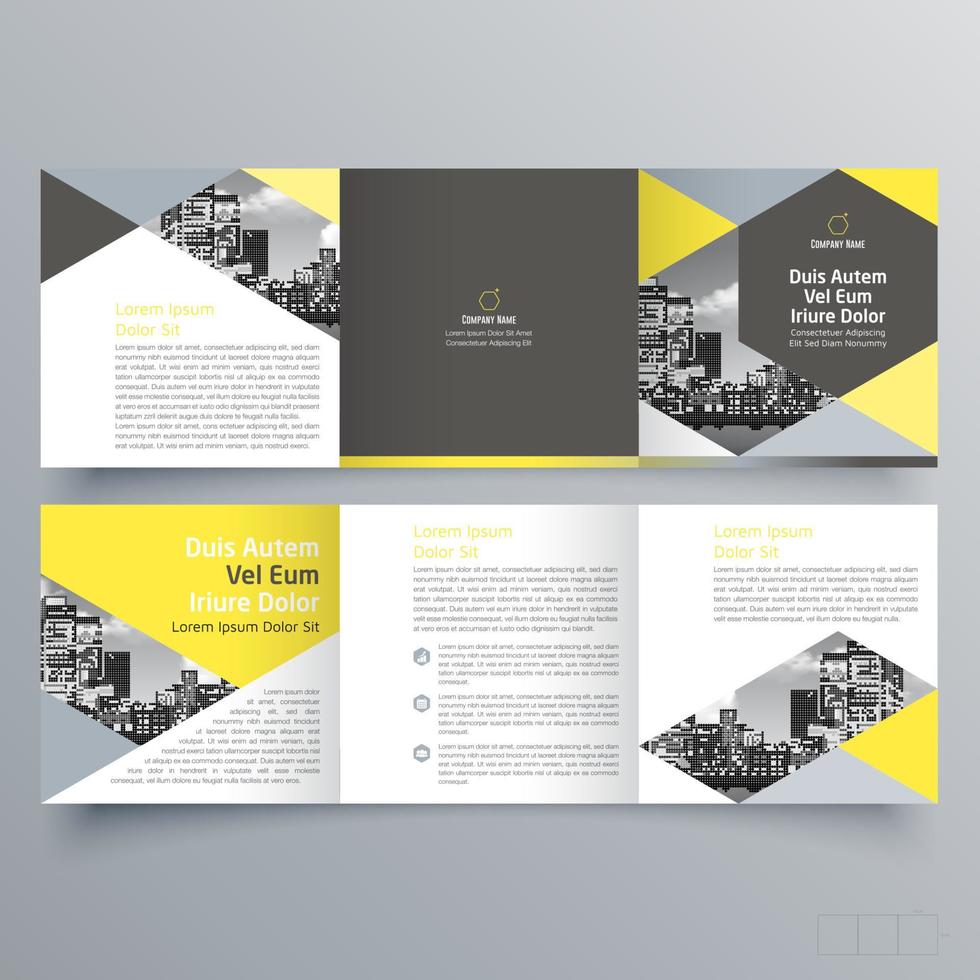 gevouwen brochure sjabloon minimalistisch geometrisch ontwerp voor corporate en business. creatief concept brochure vector sjabloon.