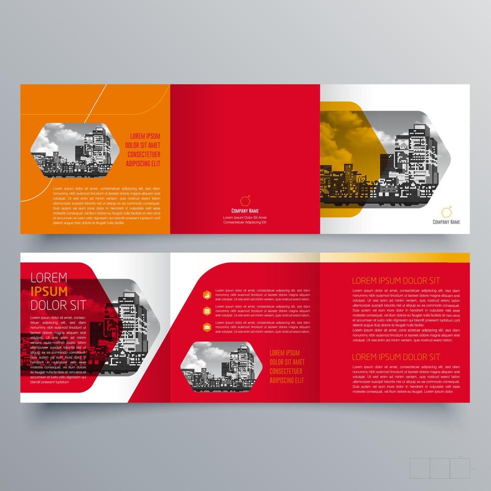 gevouwen brochure sjabloon minimalistisch geometrisch ontwerp voor corporate en business. creatief concept brochure vector sjabloon.