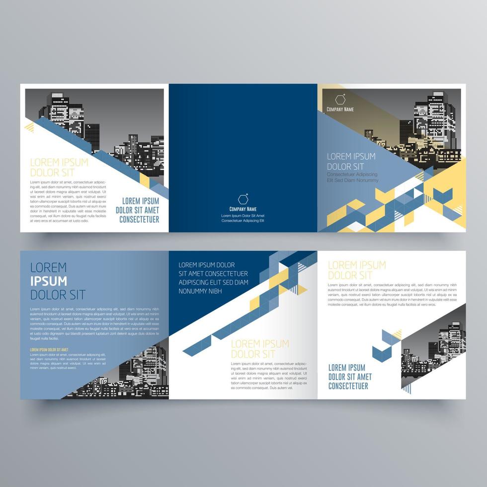 gevouwen brochure sjabloon minimalistisch geometrisch ontwerp voor corporate en business. creatief concept brochure vector sjabloon.