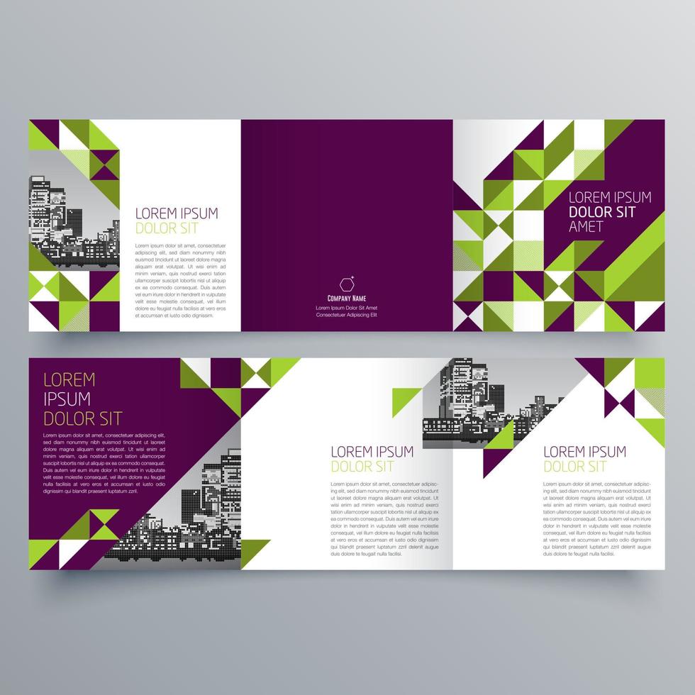 gevouwen brochure sjabloon minimalistisch geometrisch ontwerp voor corporate en business. creatief concept brochure vector sjabloon.