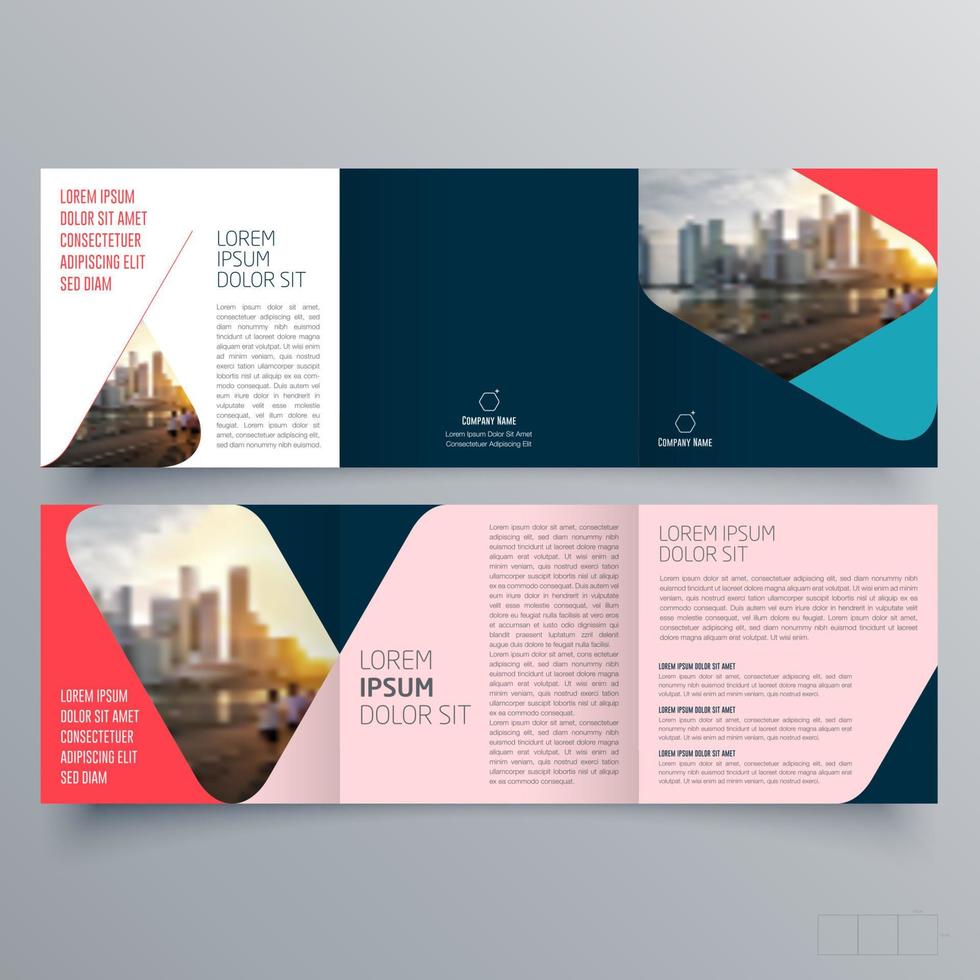 gevouwen brochure sjabloon minimalistisch geometrisch ontwerp voor corporate en business. creatief concept brochure vector sjabloon.