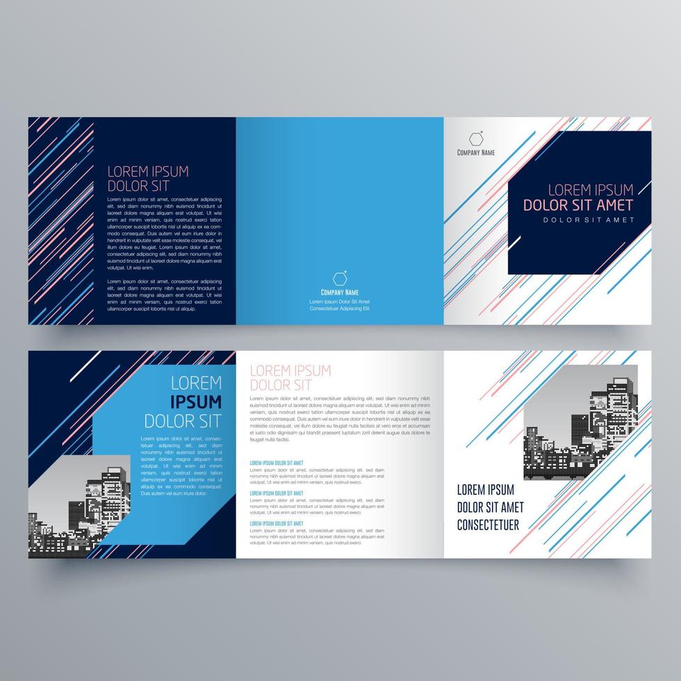 gevouwen brochure sjabloon minimalistisch geometrisch ontwerp voor corporate en business. creatief concept brochure vector sjabloon.