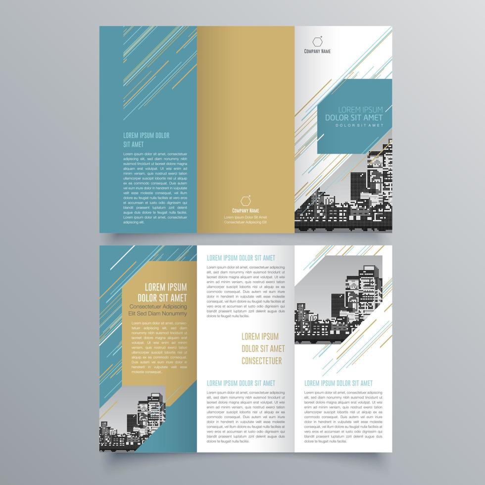 gevouwen brochure sjabloon minimalistisch geometrisch ontwerp voor corporate en business. creatief concept brochure vector sjabloon.