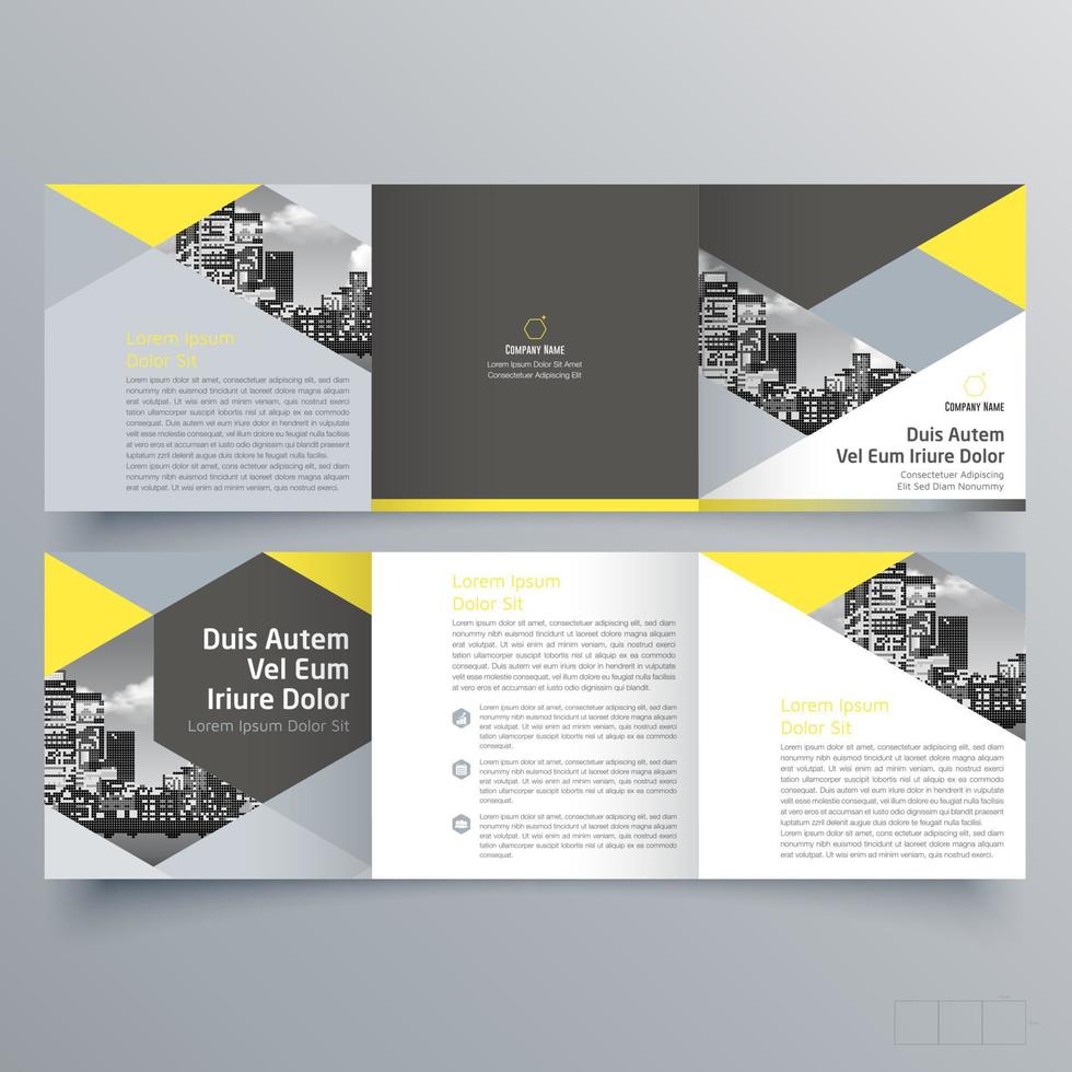 gevouwen brochure sjabloon minimalistisch geometrisch ontwerp voor corporate en business. creatief concept brochure vector sjabloon.