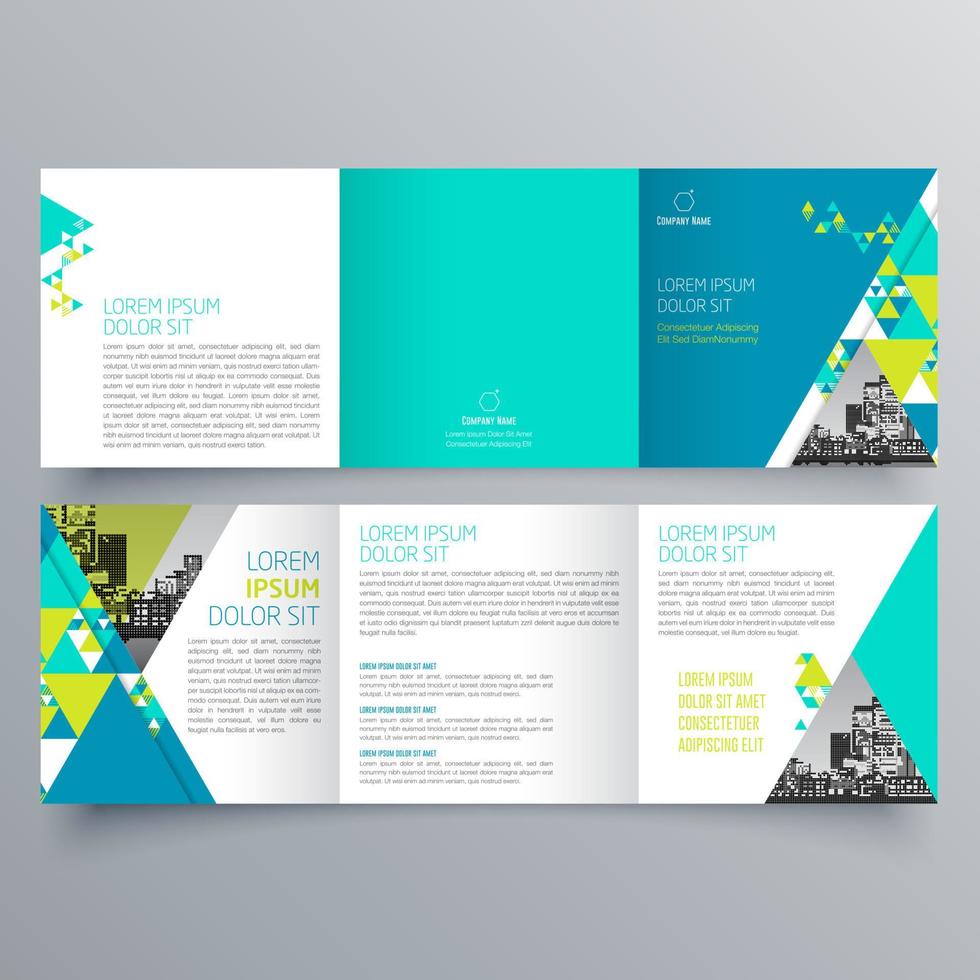 gevouwen brochure sjabloon minimalistisch geometrisch ontwerp voor corporate en business. creatief concept brochure vector sjabloon.