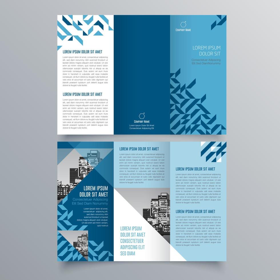 gevouwen brochure sjabloon minimalistisch geometrisch ontwerp voor corporate en business. creatief concept brochure vector sjabloon.