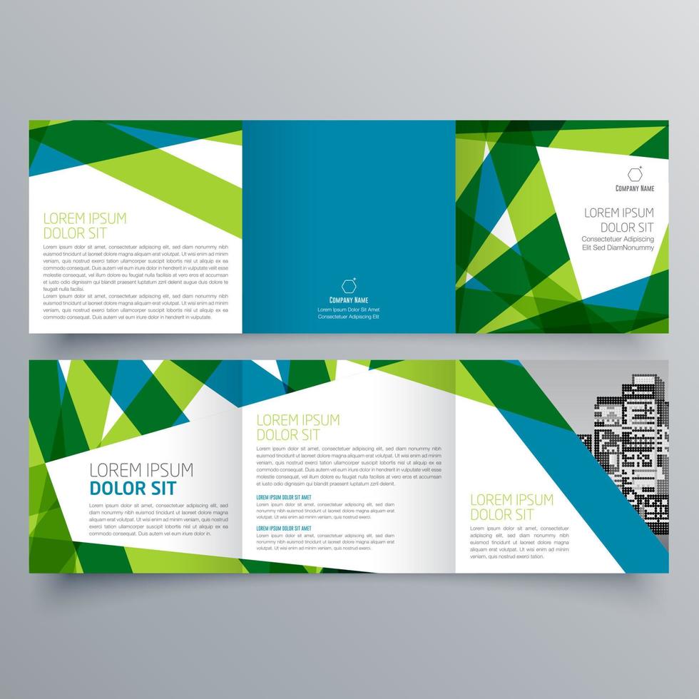 gevouwen brochure sjabloon minimalistisch geometrisch ontwerp voor corporate en business. creatief concept brochure vector sjabloon.