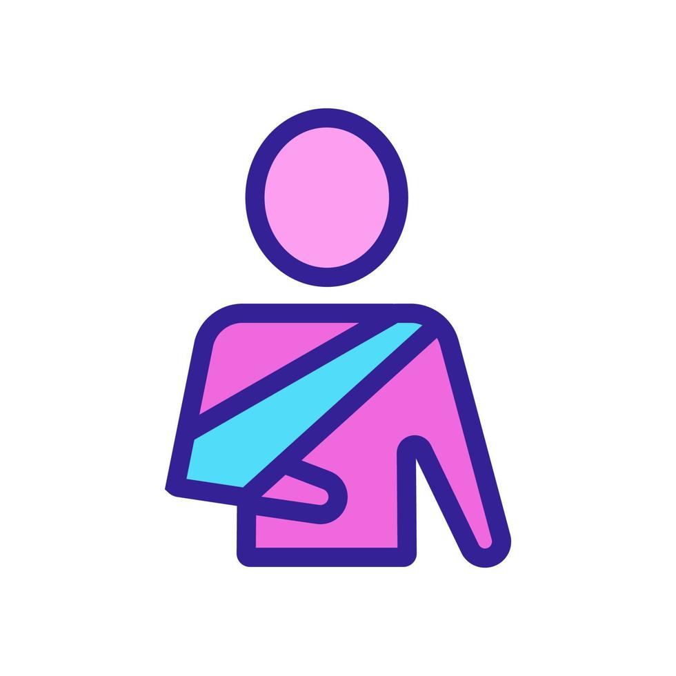 man en gebroken arm pictogram vector. geïsoleerde contour symbool illustratie vector