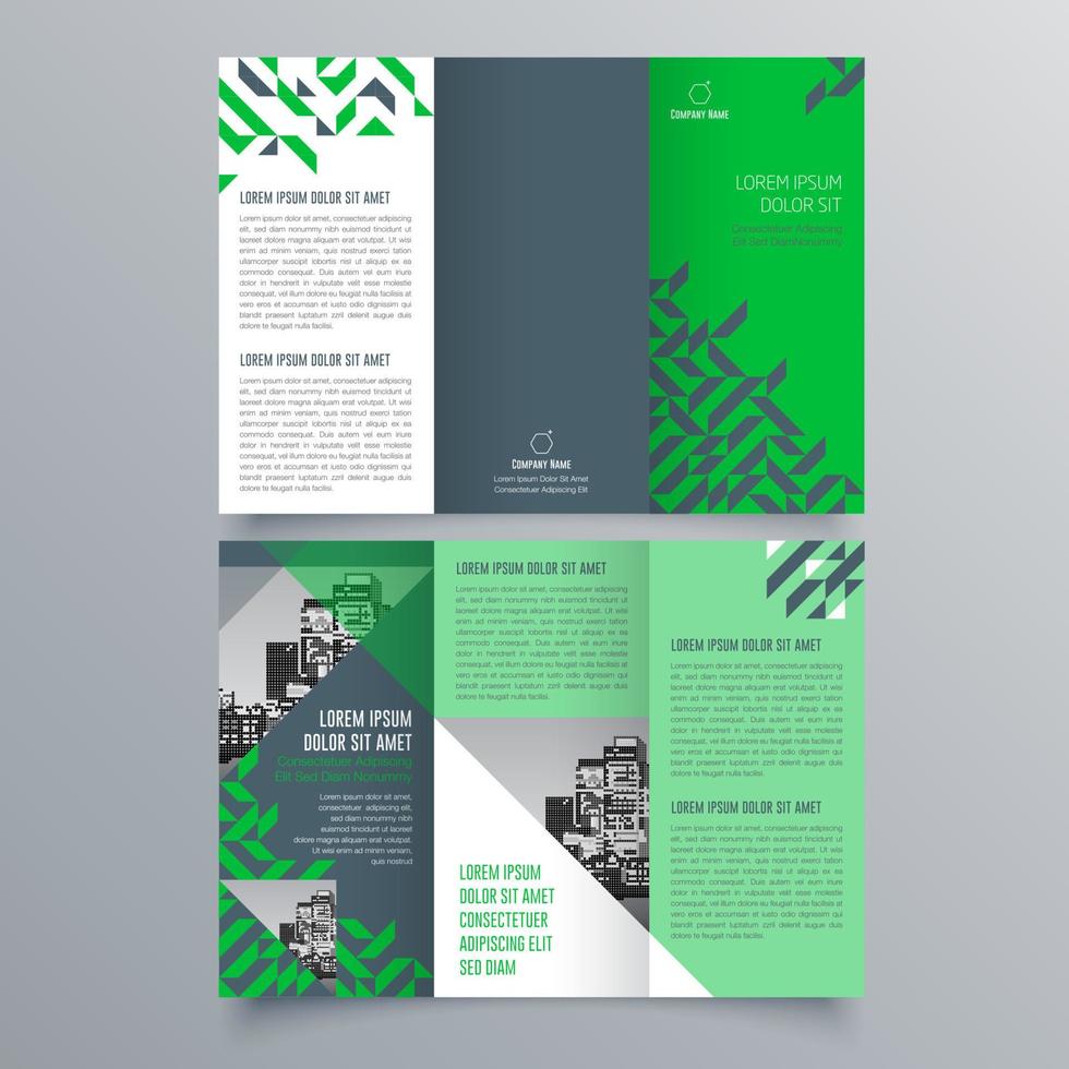 gevouwen brochure sjabloon minimalistisch geometrisch ontwerp voor corporate en business. creatief concept brochure vector sjabloon.