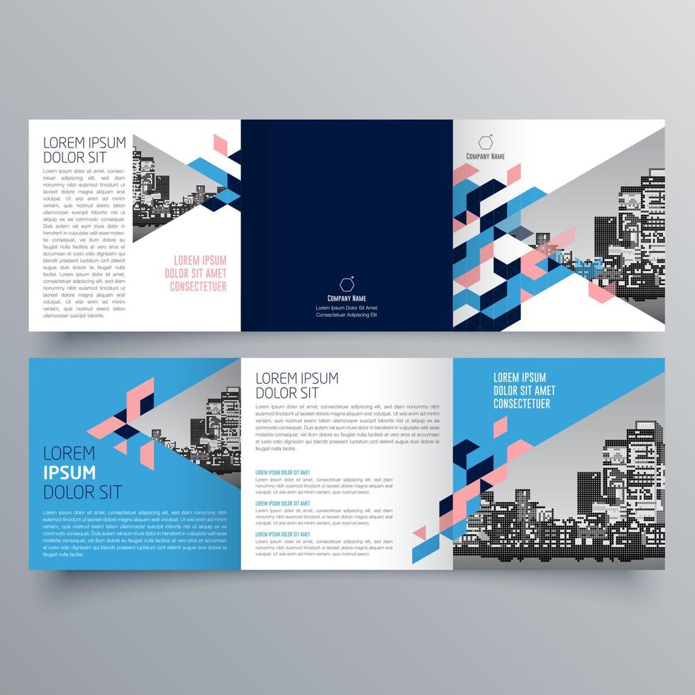 gevouwen brochure sjabloon minimalistisch geometrisch ontwerp voor corporate en business. creatief concept brochure vector sjabloon.