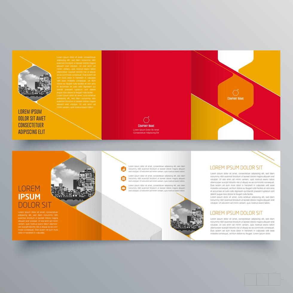 gevouwen brochure sjabloon minimalistisch geometrisch ontwerp voor corporate en business. creatief concept brochure vector sjabloon.