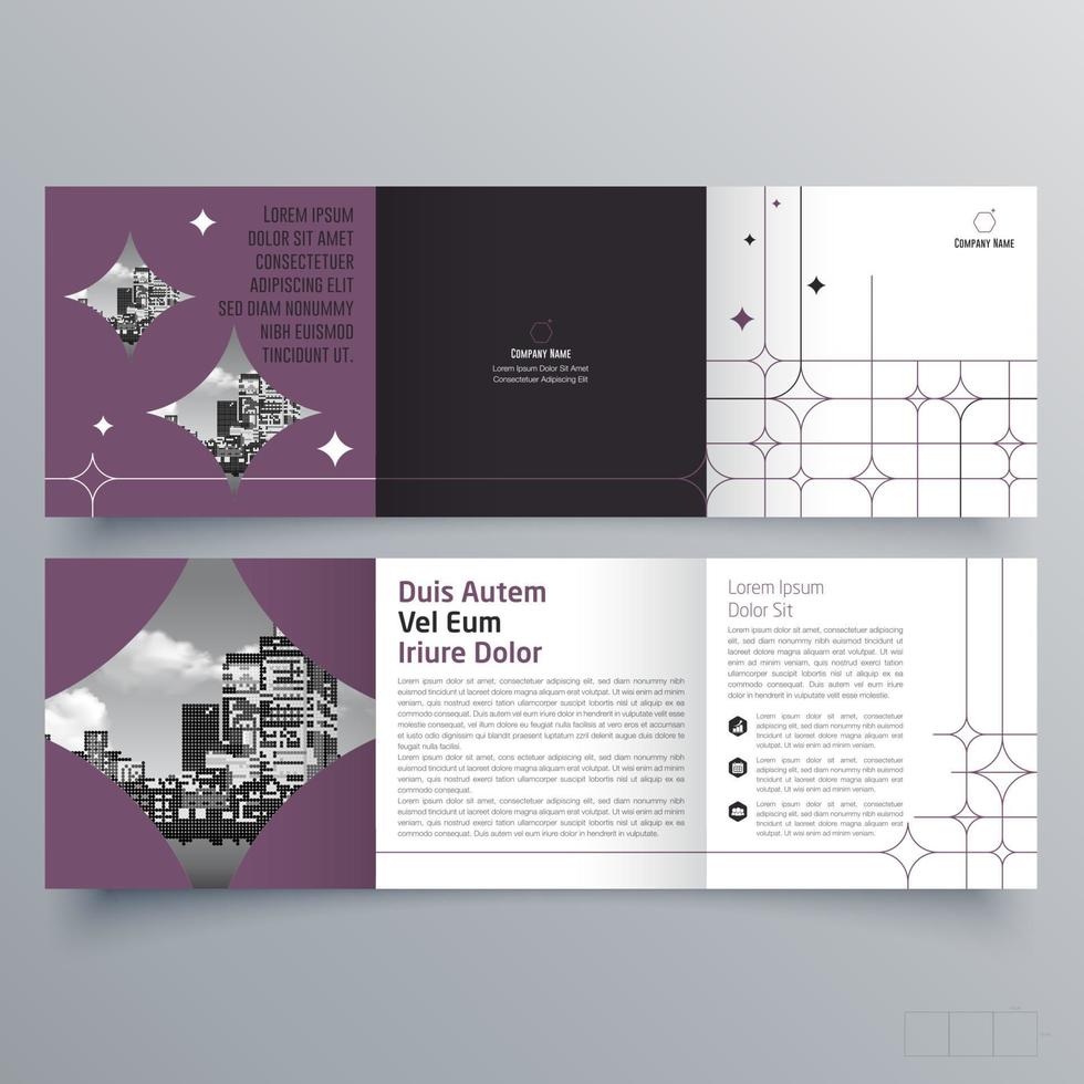 gevouwen brochure sjabloon minimalistisch geometrisch ontwerp voor corporate en business. creatief concept brochure vector sjabloon.