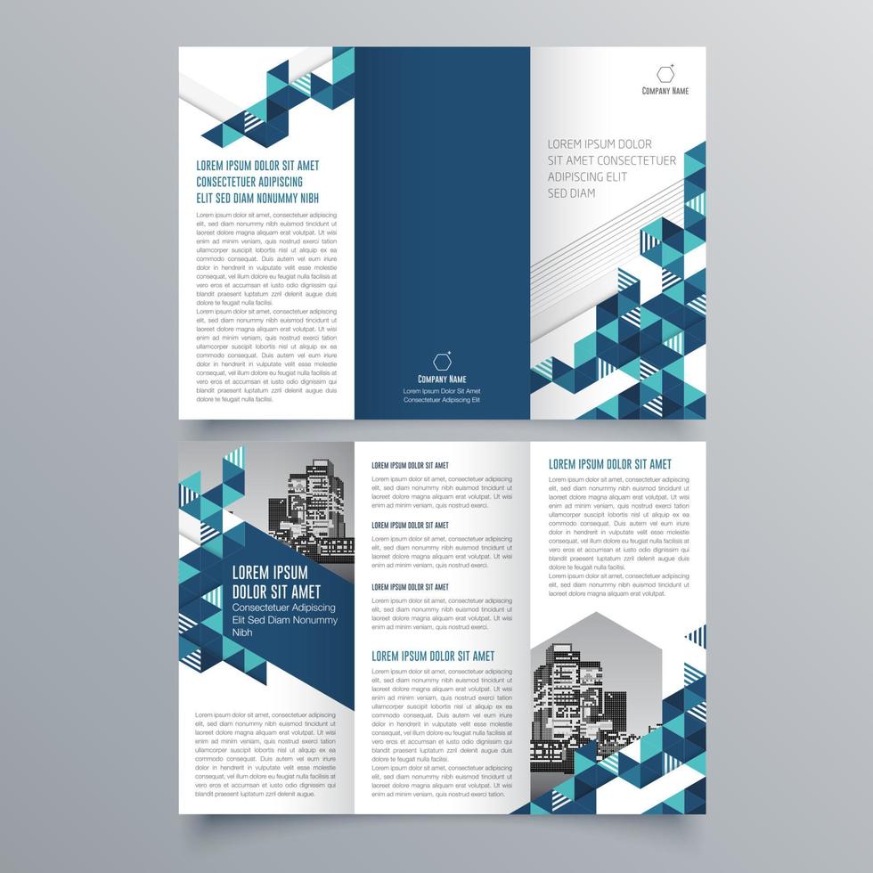 gevouwen brochure sjabloon minimalistisch geometrisch ontwerp voor corporate en business. creatief concept brochure vector sjabloon.