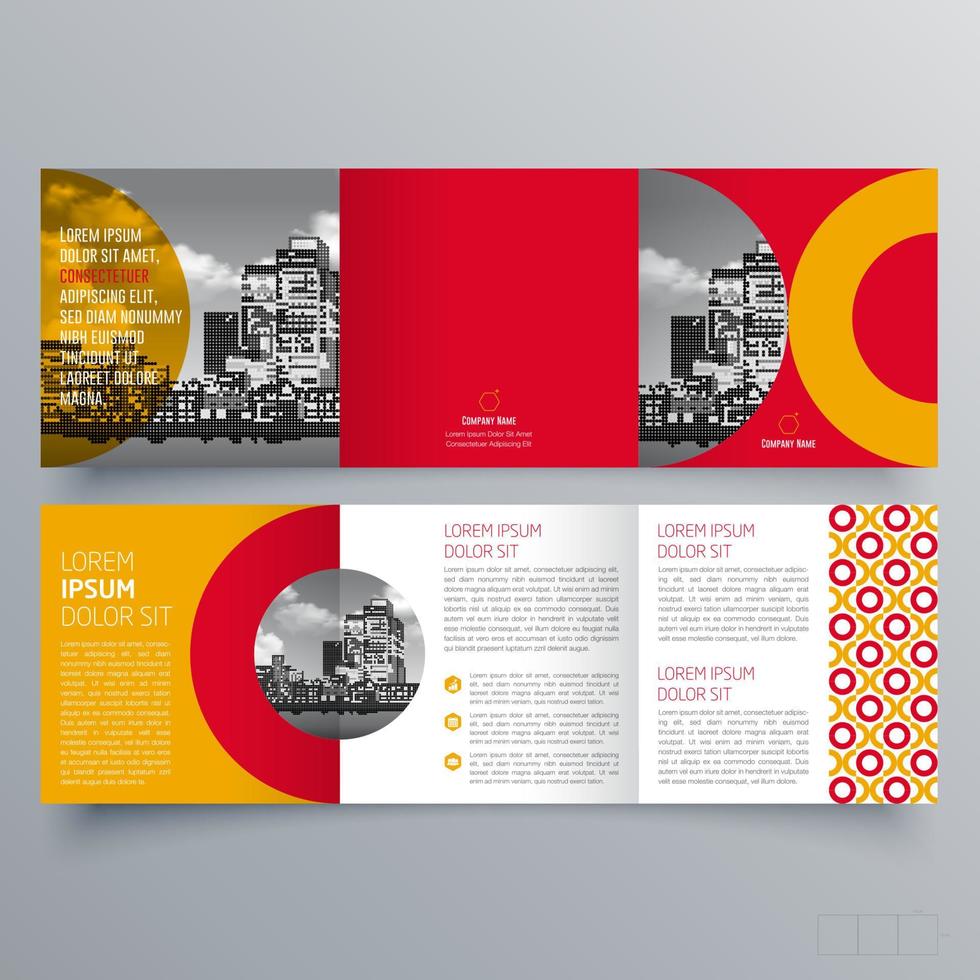 gevouwen brochure sjabloon minimalistisch geometrisch ontwerp voor corporate en business. creatief concept brochure vector sjabloon.