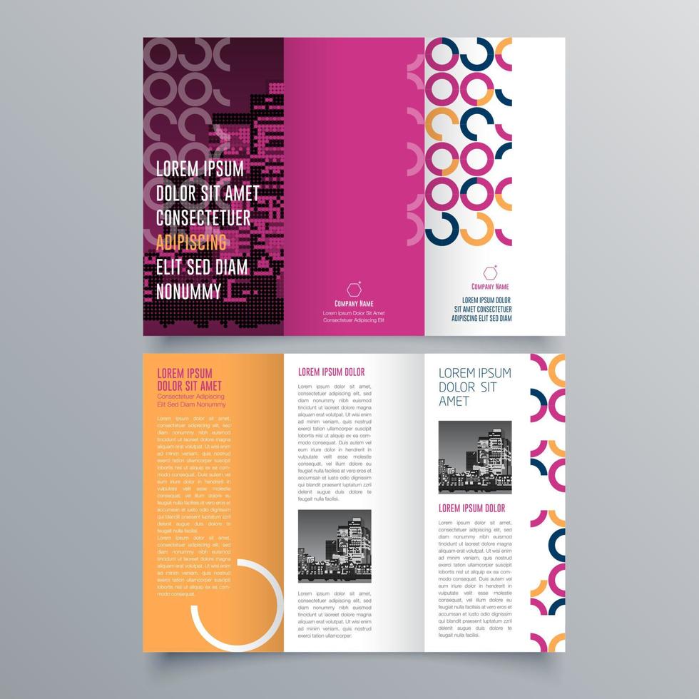 gevouwen brochure sjabloon minimalistisch geometrisch ontwerp voor corporate en business. creatief concept brochure vector sjabloon.