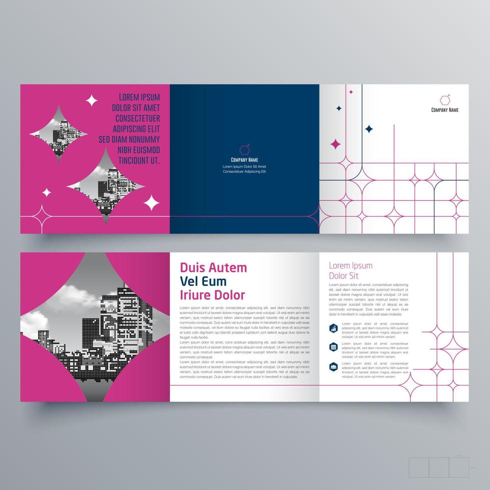 gevouwen brochure sjabloon minimalistisch geometrisch ontwerp voor corporate en business. creatief concept brochure vector sjabloon.