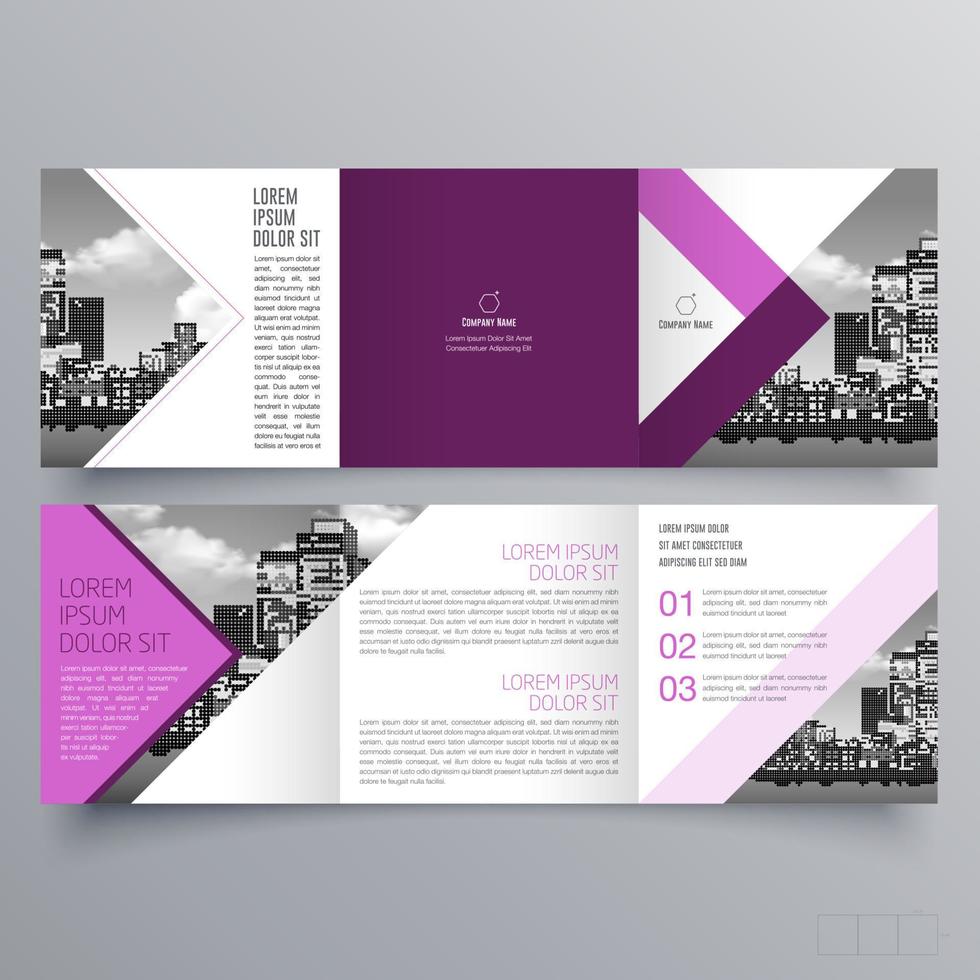 gevouwen brochure sjabloon minimalistisch geometrisch ontwerp voor corporate en business. creatief concept brochure vector sjabloon.