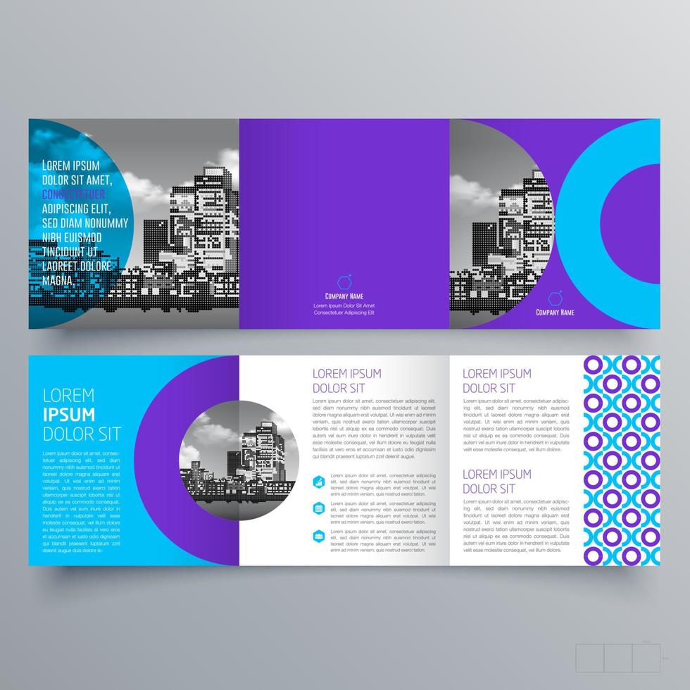 gevouwen brochure sjabloon minimalistisch geometrisch ontwerp voor corporate en business. creatief concept brochure vector sjabloon.