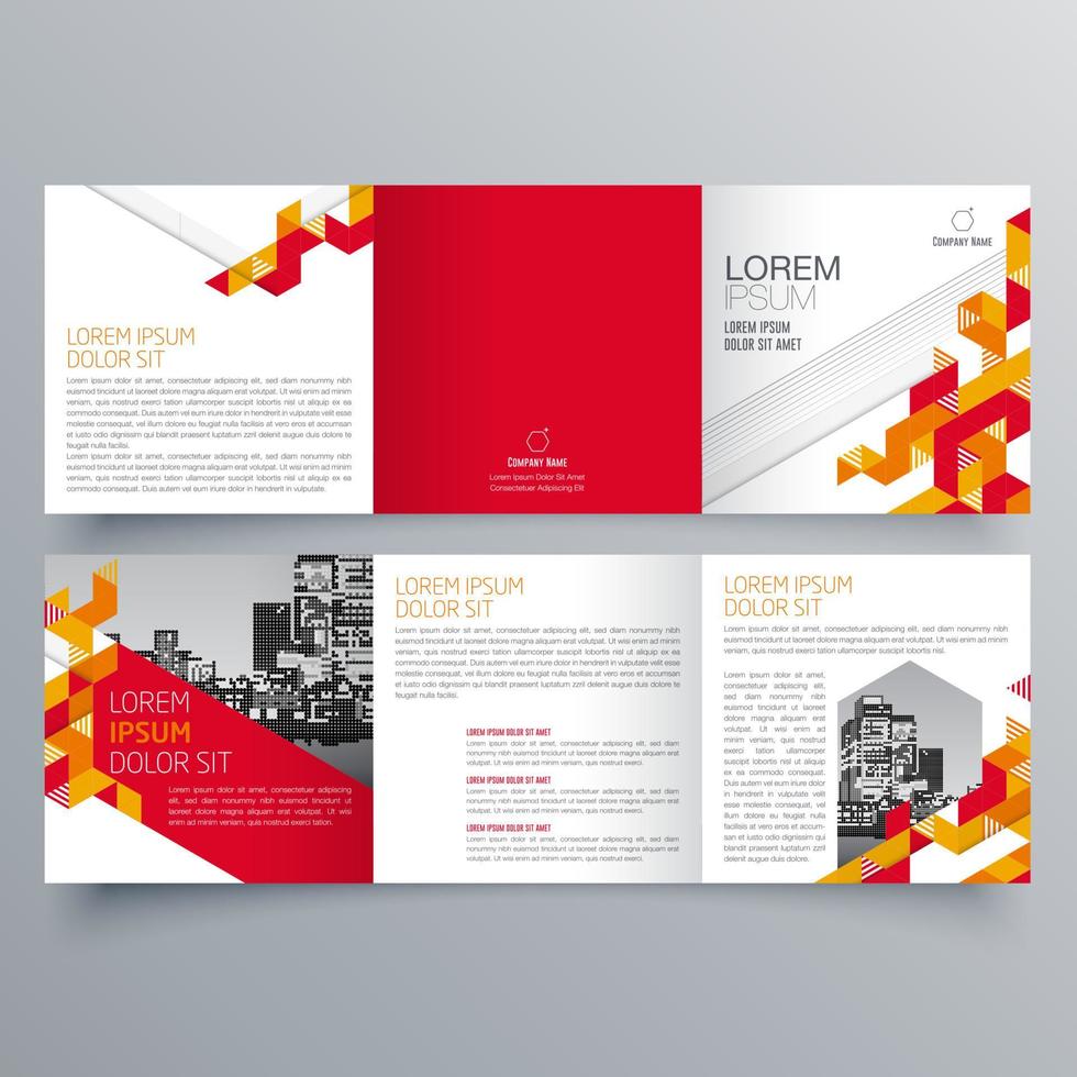 gevouwen brochure sjabloon minimalistisch geometrisch ontwerp voor corporate en business. creatief concept brochure vector sjabloon.