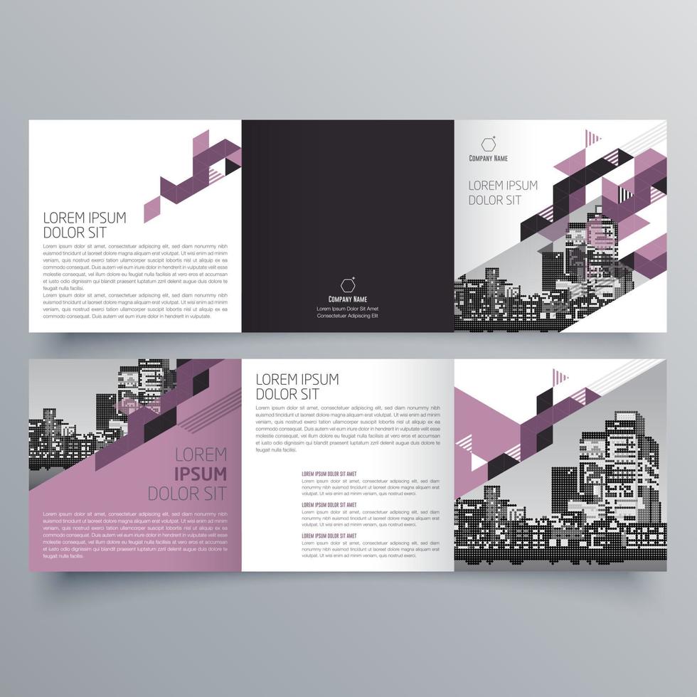 gevouwen brochure sjabloon minimalistisch geometrisch ontwerp voor corporate en business. creatief concept brochure vector sjabloon.