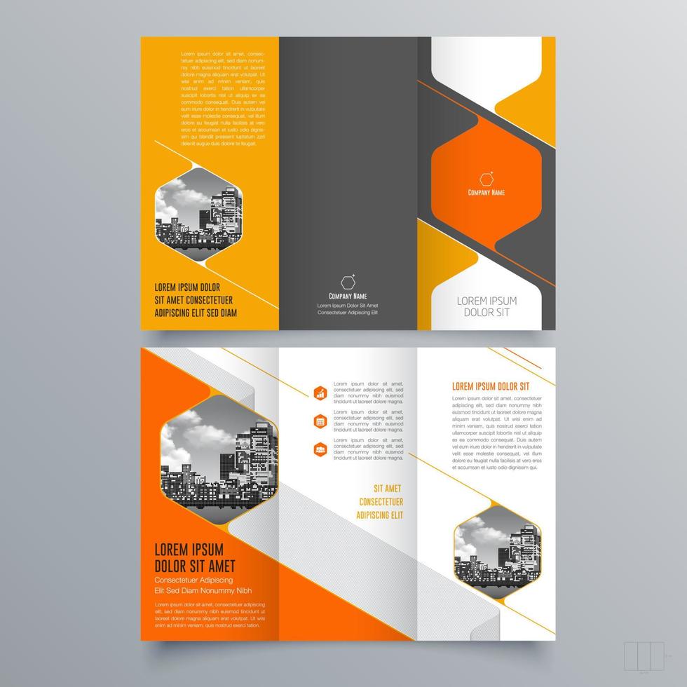 gevouwen brochure sjabloon minimalistisch geometrisch ontwerp voor corporate en business. creatief concept brochure vector sjabloon.