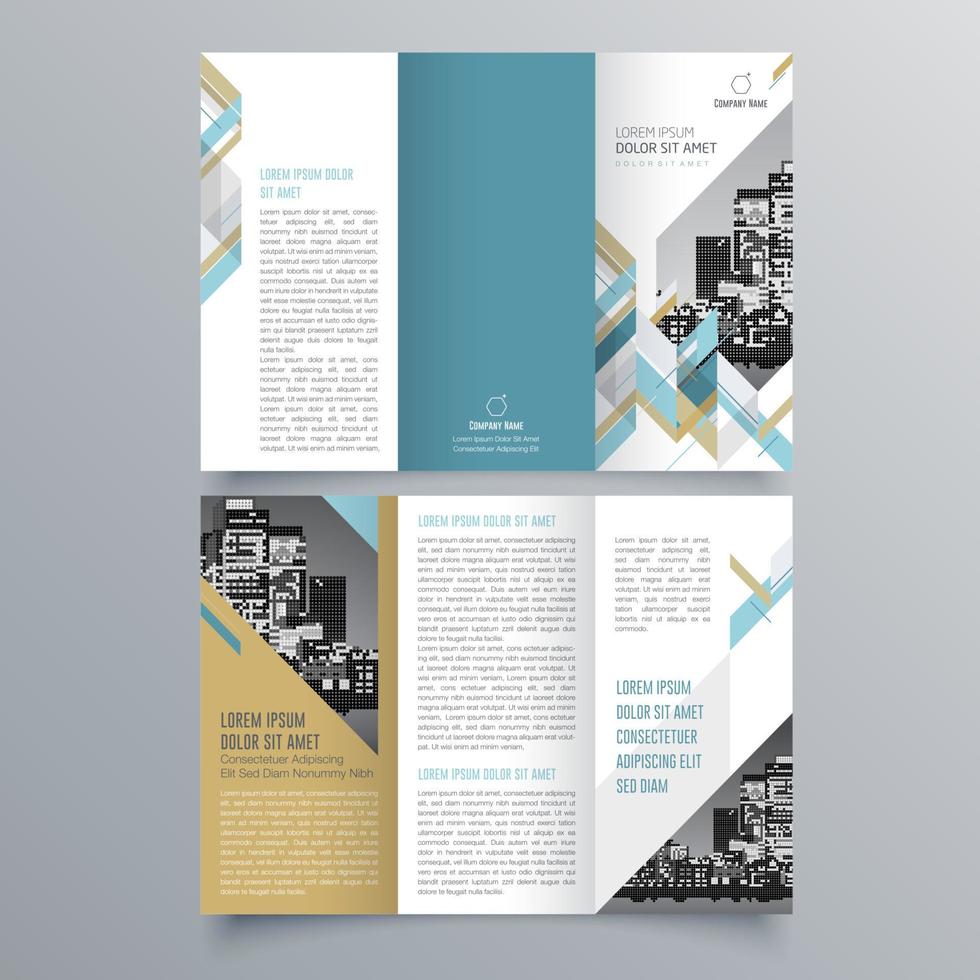 gevouwen brochure sjabloon minimalistisch geometrisch ontwerp voor corporate en business. creatief concept brochure vector sjabloon.