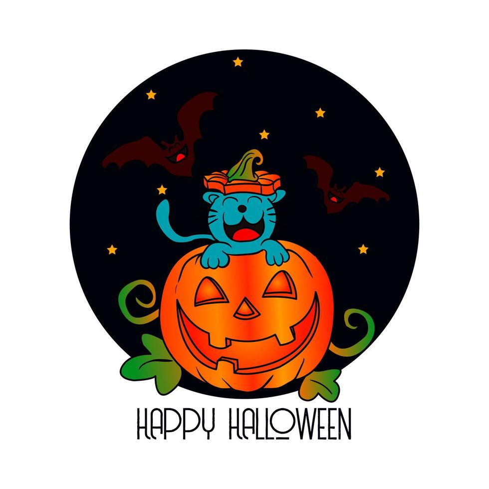 fijne halloween pompoen vector