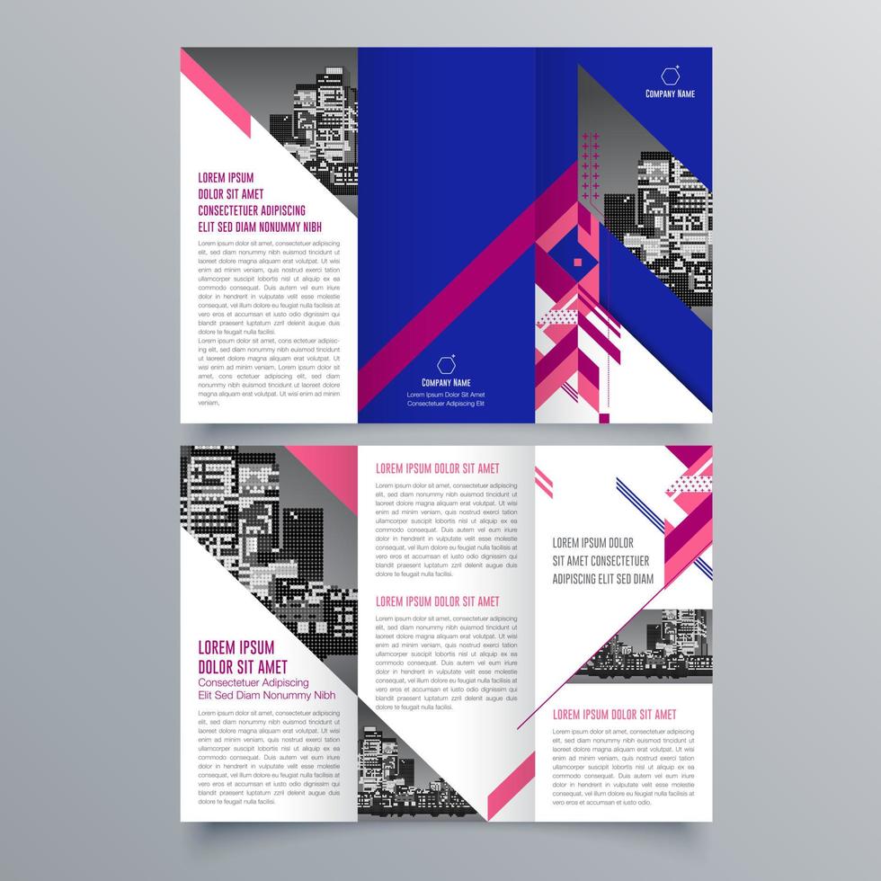 gevouwen brochure sjabloon minimalistisch geometrisch ontwerp voor corporate en business. creatief concept brochure vector sjabloon.