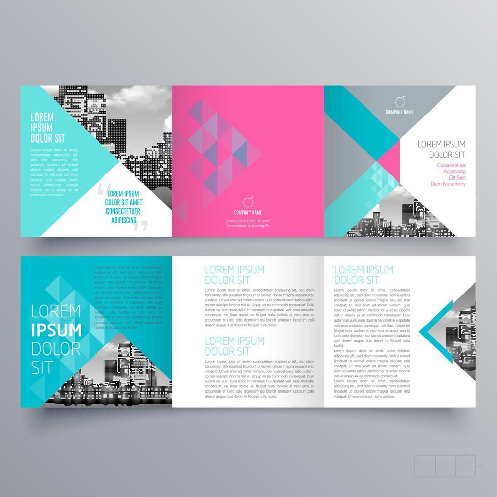 gevouwen brochure sjabloon minimalistisch geometrisch ontwerp voor corporate en business. creatief concept brochure vector sjabloon.