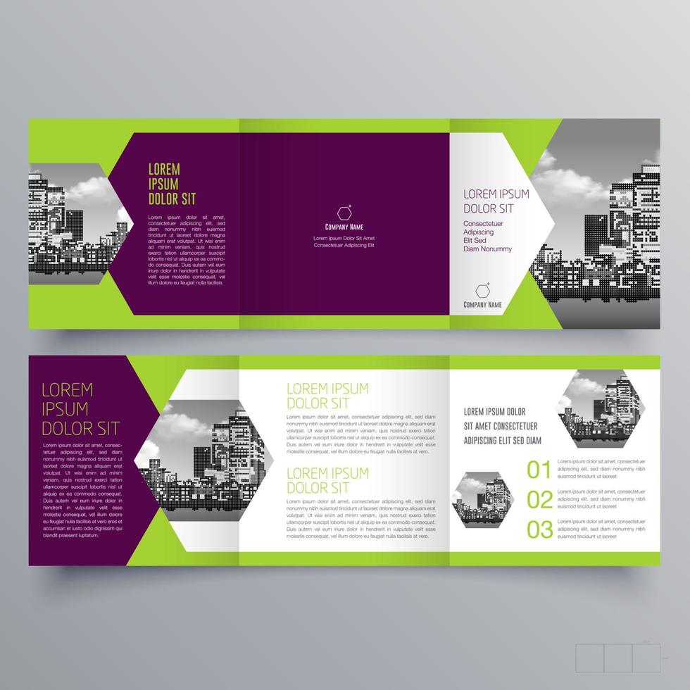 gevouwen brochure sjabloon minimalistisch geometrisch ontwerp voor corporate en business. creatief concept brochure vector sjabloon.