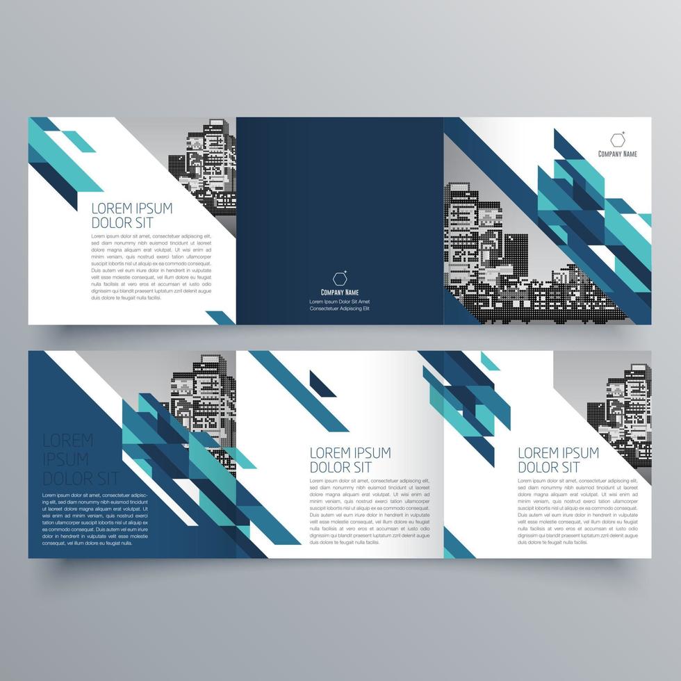 gevouwen brochure sjabloon minimalistisch geometrisch ontwerp voor corporate en business. creatief concept brochure vector sjabloon.