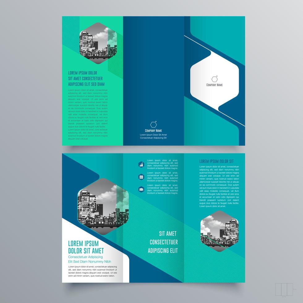 gevouwen brochure sjabloon minimalistisch geometrisch ontwerp voor corporate en business. creatief concept brochure vector sjabloon.