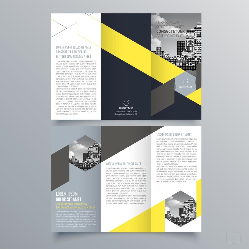 gevouwen brochure sjabloon minimalistisch geometrisch ontwerp voor corporate en business. creatief concept brochure vector sjabloon.