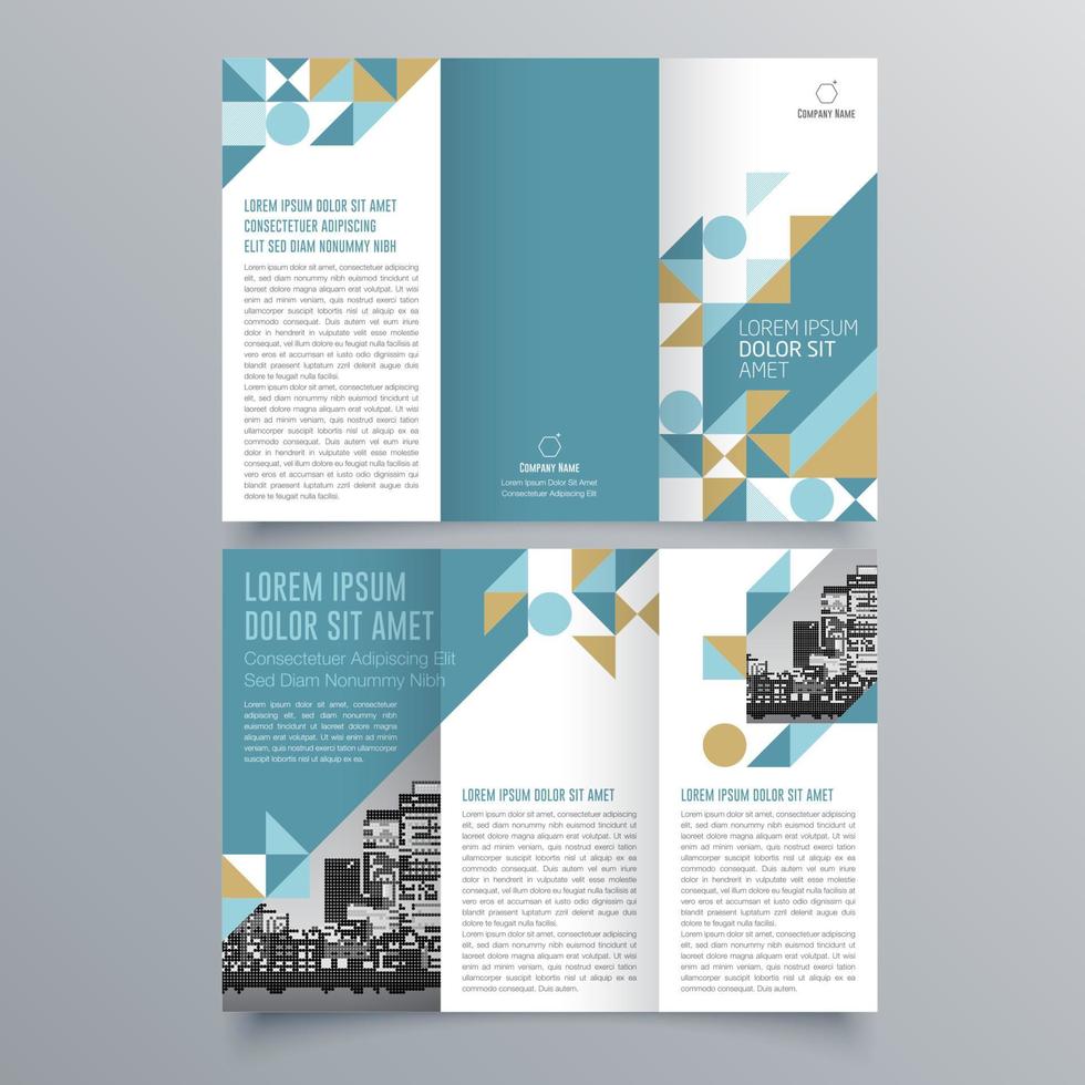 gevouwen brochure sjabloon minimalistisch geometrisch ontwerp voor corporate en business. creatief concept brochure vector sjabloon.