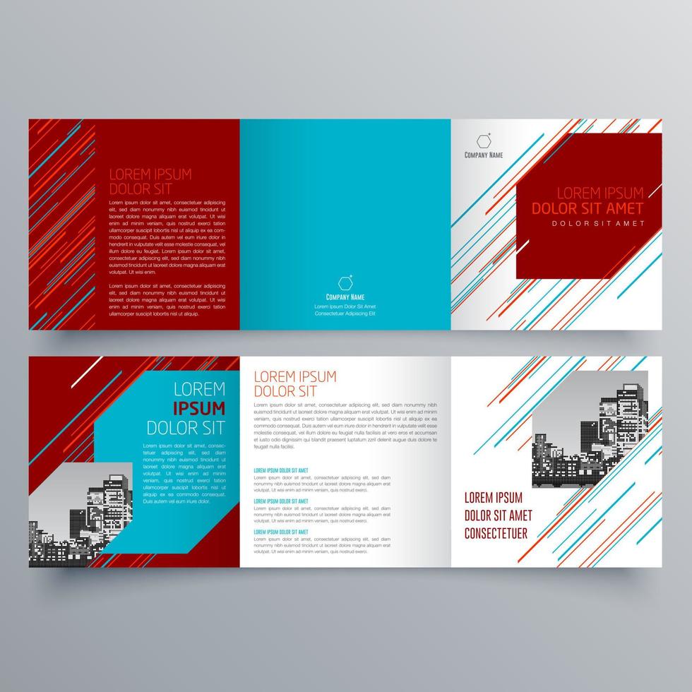 gevouwen brochure sjabloon minimalistisch geometrisch ontwerp voor corporate en business. creatief concept brochure vector sjabloon.