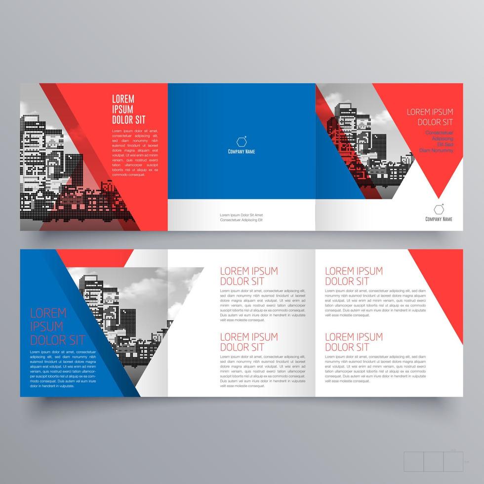 gevouwen brochure sjabloon minimalistisch geometrisch ontwerp voor corporate en business. creatief concept brochure vector sjabloon.