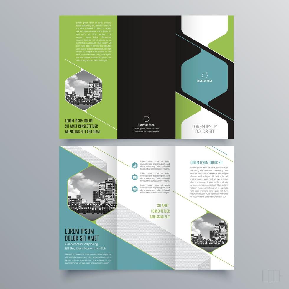 gevouwen brochure sjabloon minimalistisch geometrisch ontwerp voor corporate en business. creatief concept brochure vector sjabloon.