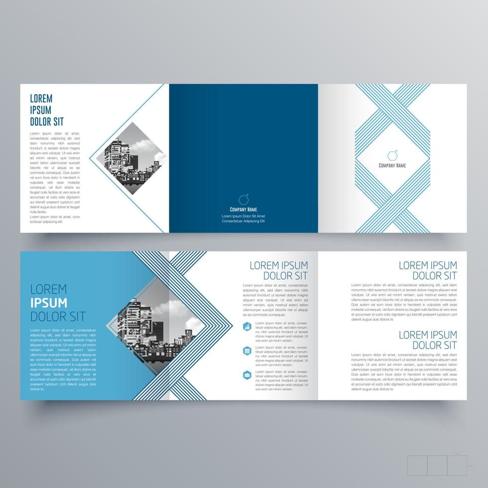 gevouwen brochure sjabloon minimalistisch geometrisch ontwerp voor corporate en business. creatief concept brochure vector sjabloon.