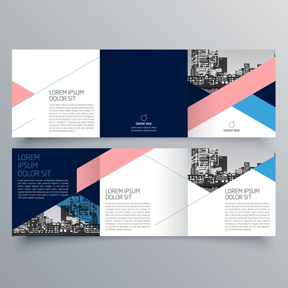 gevouwen brochure sjabloon minimalistisch geometrisch ontwerp voor corporate en business. creatief concept brochure vector sjabloon.