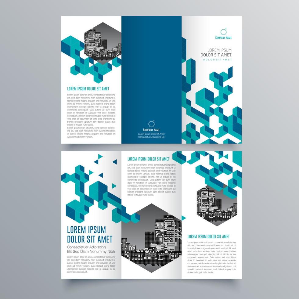 gevouwen brochure sjabloon minimalistisch geometrisch ontwerp voor corporate en business. creatief concept brochure vector sjabloon.