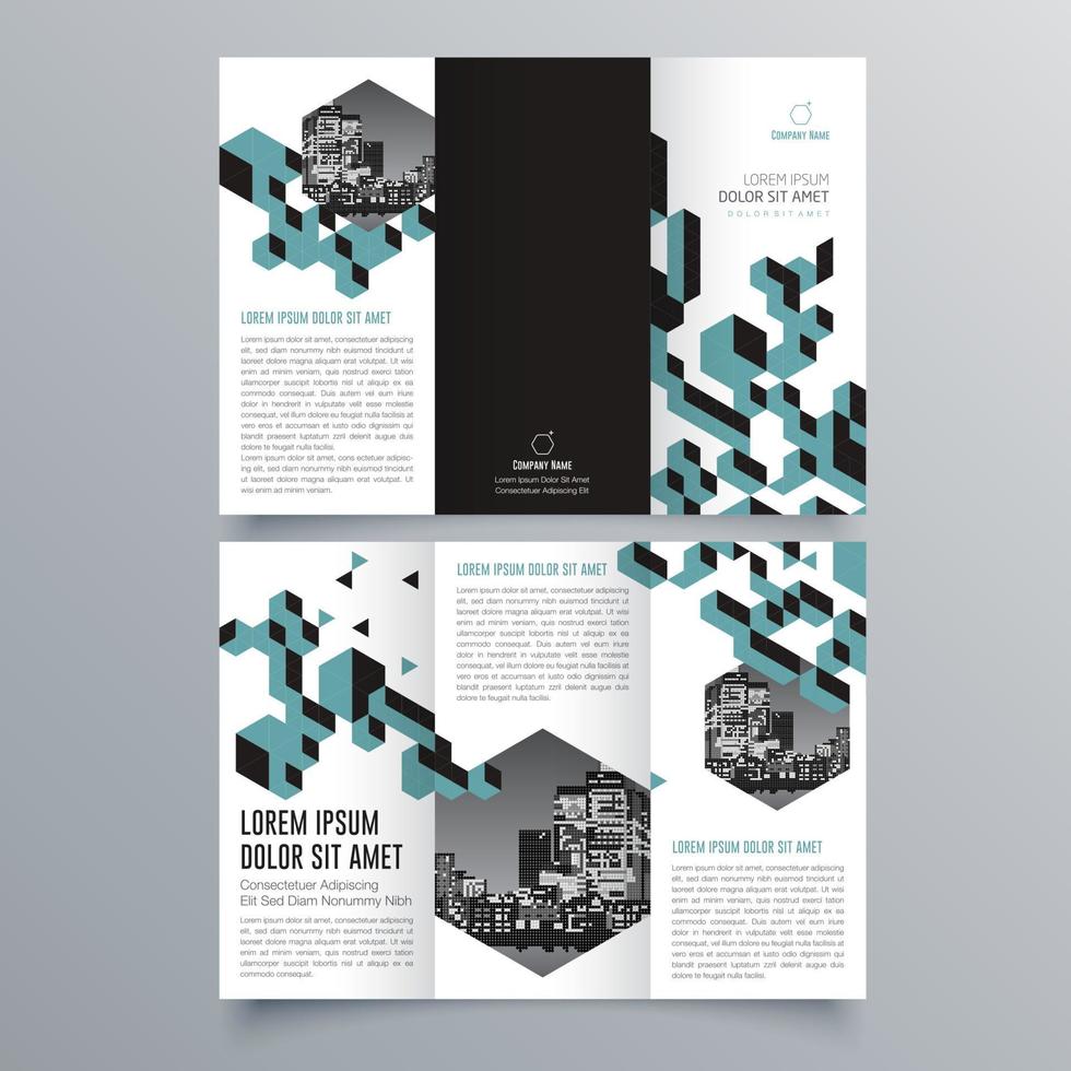 gevouwen brochure sjabloon minimalistisch geometrisch ontwerp voor corporate en business. creatief concept brochure vector sjabloon.