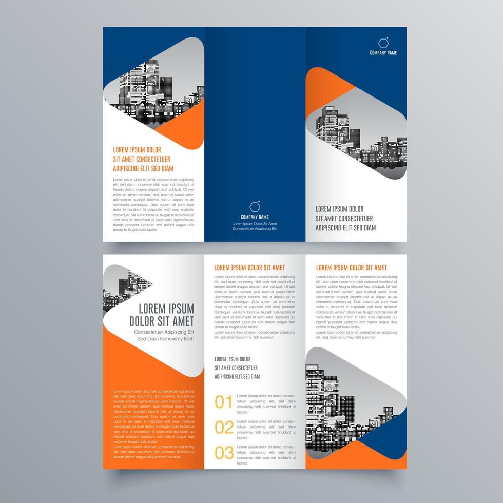 gevouwen brochure sjabloon minimalistisch geometrisch ontwerp voor corporate en business. creatief concept brochure vector sjabloon.