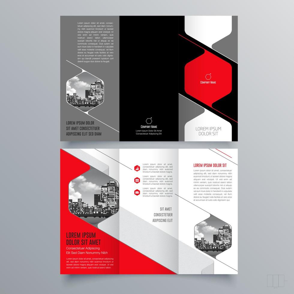 gevouwen brochure sjabloon minimalistisch geometrisch ontwerp voor corporate en business. creatief concept brochure vector sjabloon.