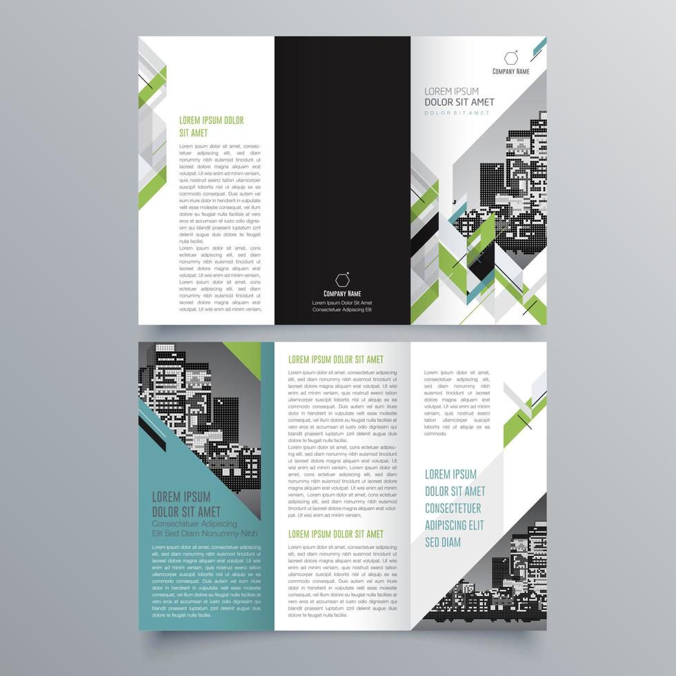 gevouwen brochure sjabloon minimalistisch geometrisch ontwerp voor corporate en business. creatief concept brochure vector sjabloon.