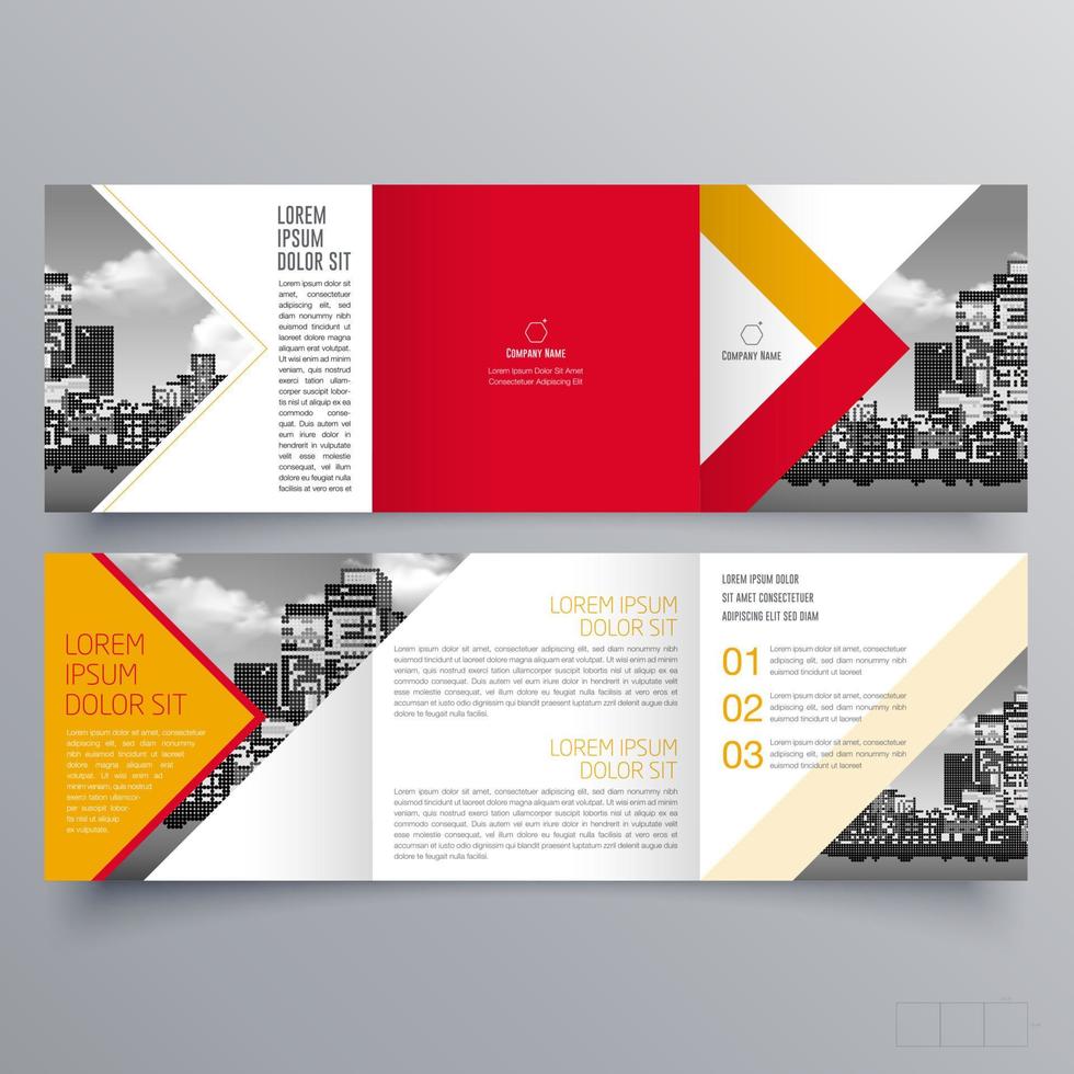 gevouwen brochure sjabloon minimalistisch geometrisch ontwerp voor corporate en business. creatief concept brochure vector sjabloon.