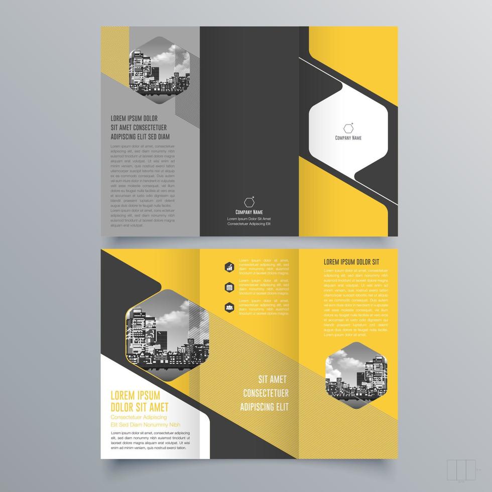 gevouwen brochure sjabloon minimalistisch geometrisch ontwerp voor corporate en business. creatief concept brochure vector sjabloon.