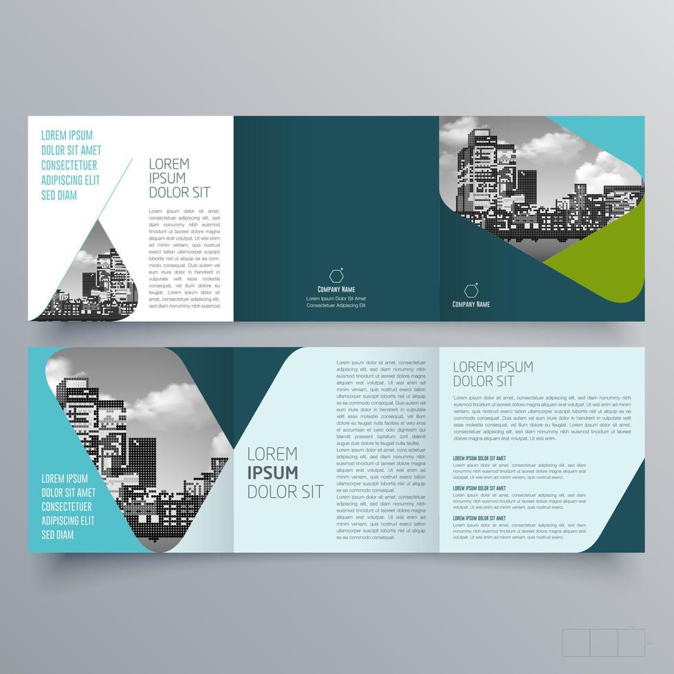 gevouwen brochure sjabloon minimalistisch geometrisch ontwerp voor corporate en business. creatief concept brochure vector sjabloon.